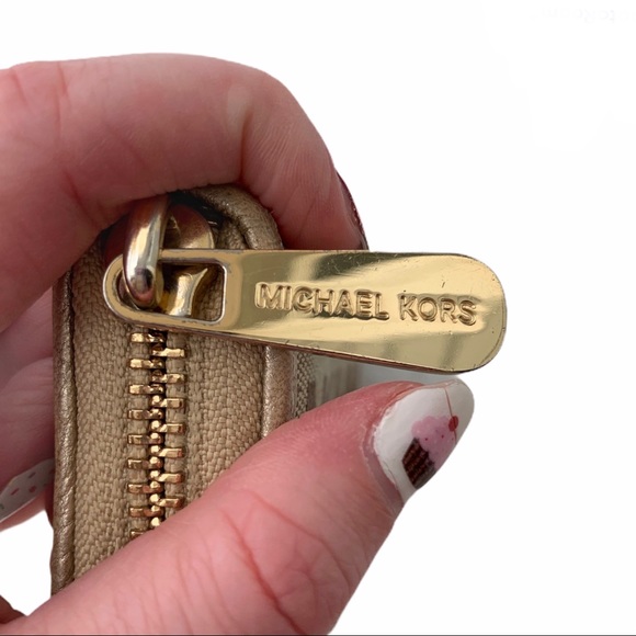 Michael Kors • Gold and Tan MK Wallet - Picture 8 of 16